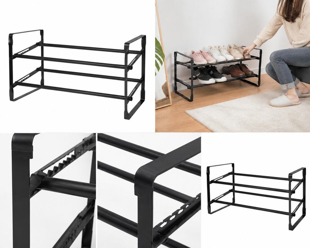 Target 2-Tier Stackable Shoe Rack – Black Metal | New in Box